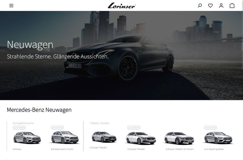 Onlineshop des Kunden Lorinser