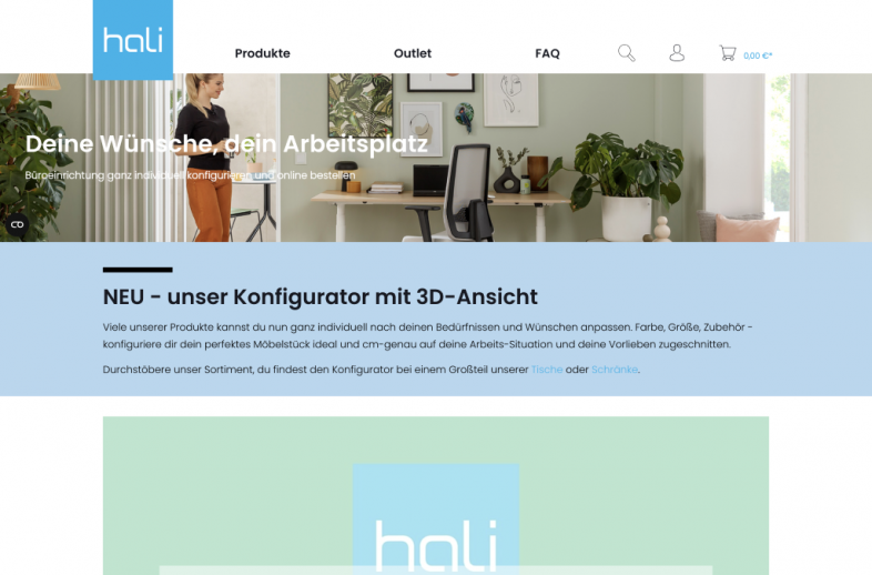 Onlineshop des Kunden hali.at