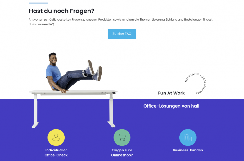 Onlineshop des Kunden hali.de