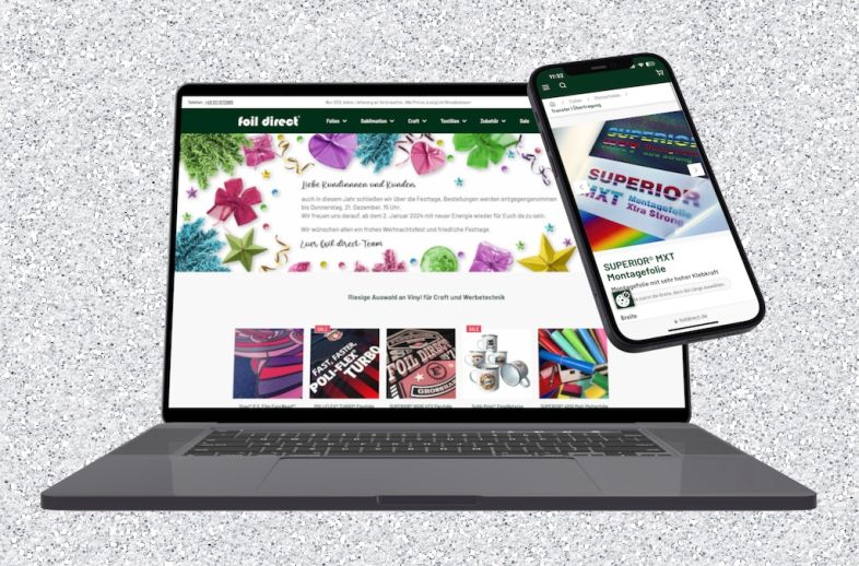 Onlineshop des Kunden foil direct