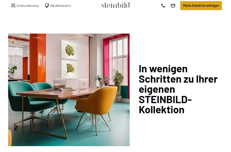 Onlineshop des Kunden STEINBILD Individuelle Kollektionen