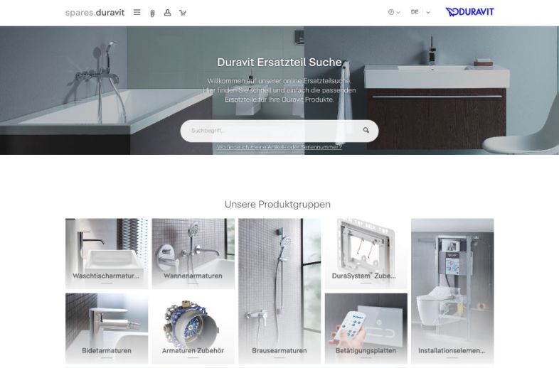 Onlineshop des Kunden Spares.Duravit