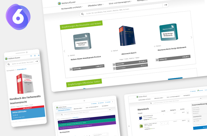 Onlineshop des Kunden Wolters Kluwer