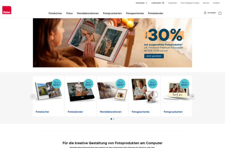 Onlineshop des Kunden ifolor
