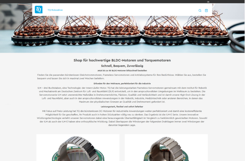 Onlineshop des Kunden TQ-Group