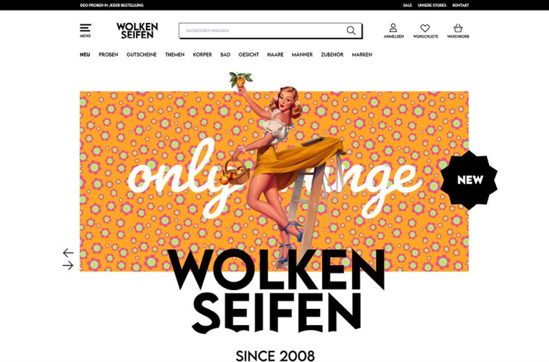 Onlineshop des Kunden Wolkenseifen