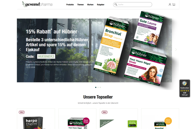 Onlineshop des Kunden Dermapharm AG | gesundpharma