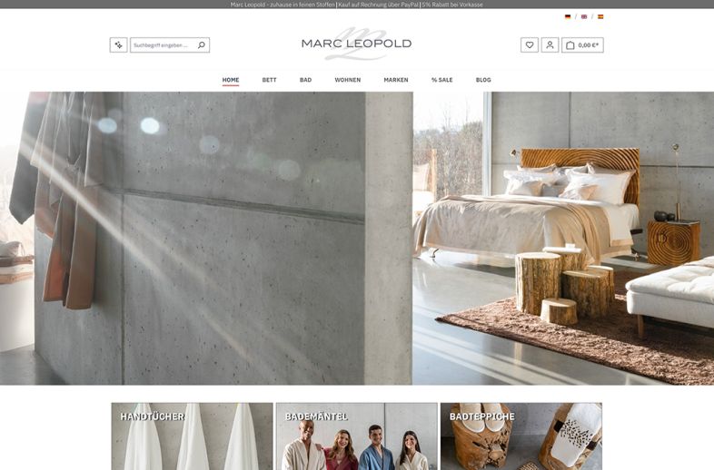Onlineshop des Kunden Marc Leopold