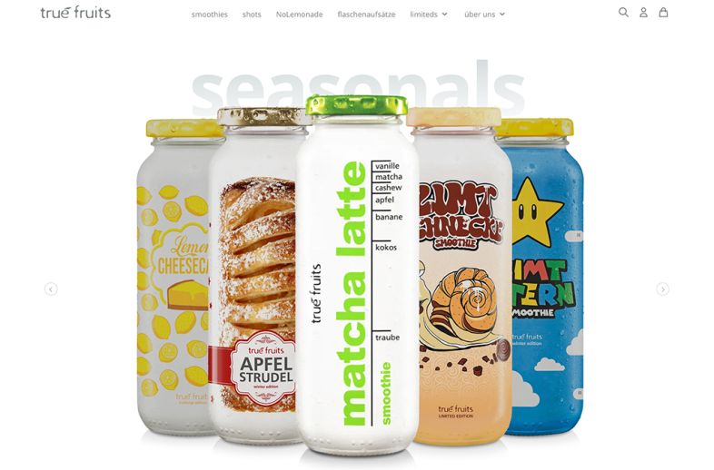 Onlineshop des Kunden true fruits GmbH