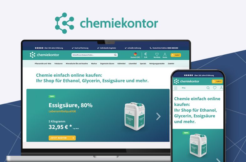 Onlineshop des Kunden Chemiekontor – Ihr Partner für chemische Rohstoffe