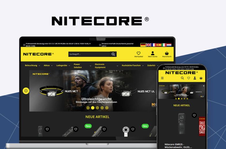 Onlineshop des Kunden Nitecore Deutschland