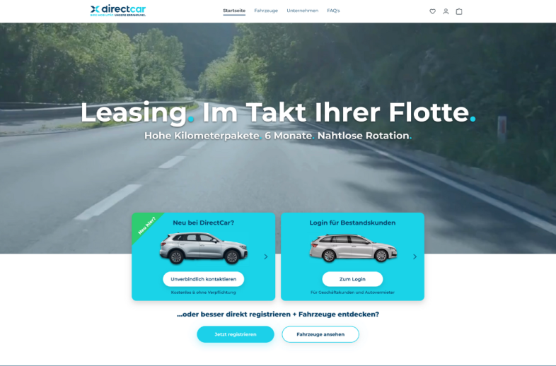 Onlineshop des Kunden Directcar