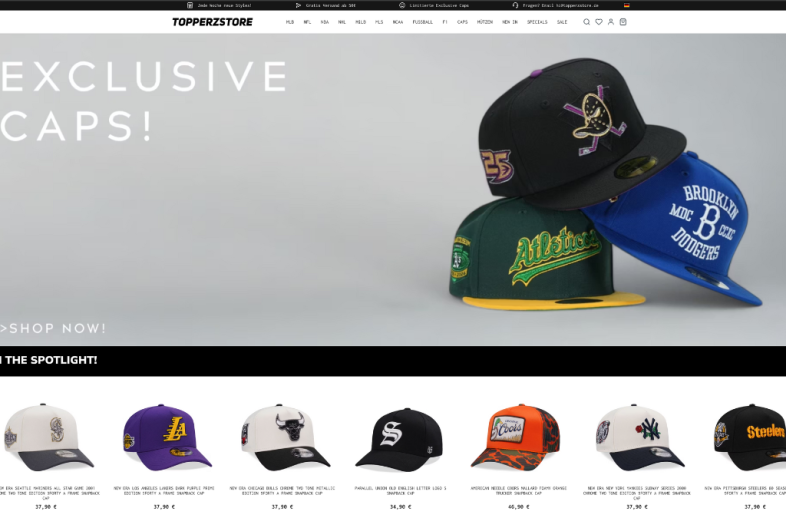Onlineshop des Kunden Topperzstore