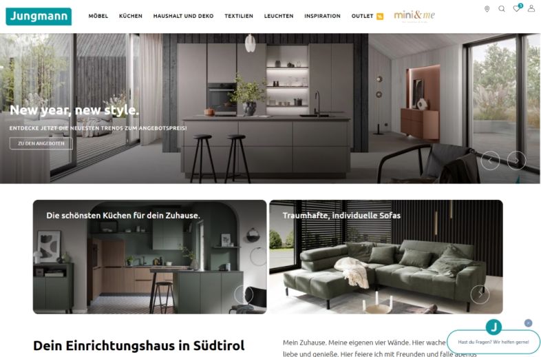 Onlineshop des Kunden Jungmann – Möbelhaus 4.0