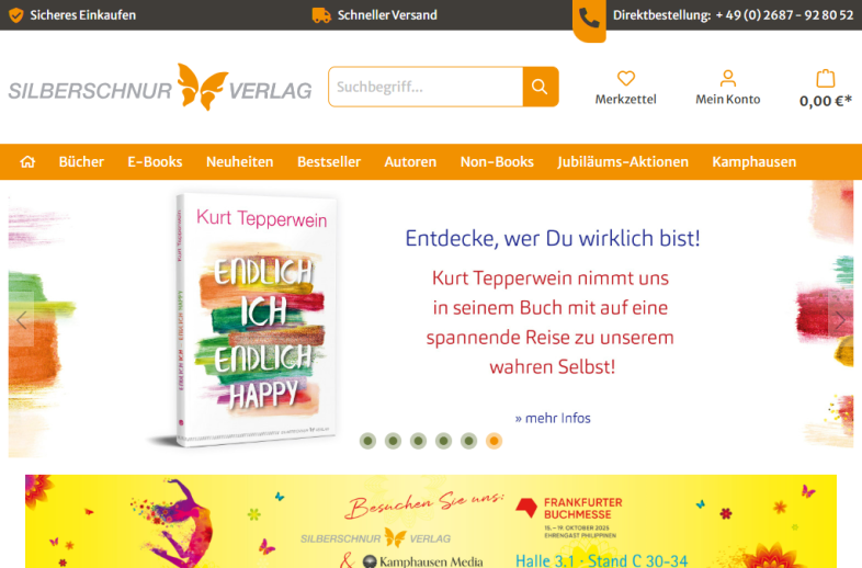 Onlineshop des Kunden Silberschnur.de