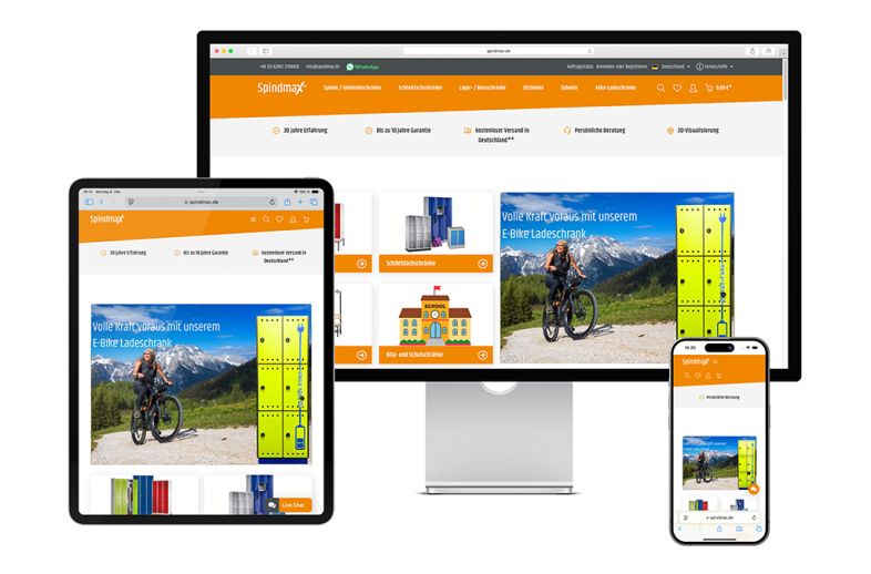 Onlineshop des Kunden SPINDMAX - Ihr Online Shop für Spinde