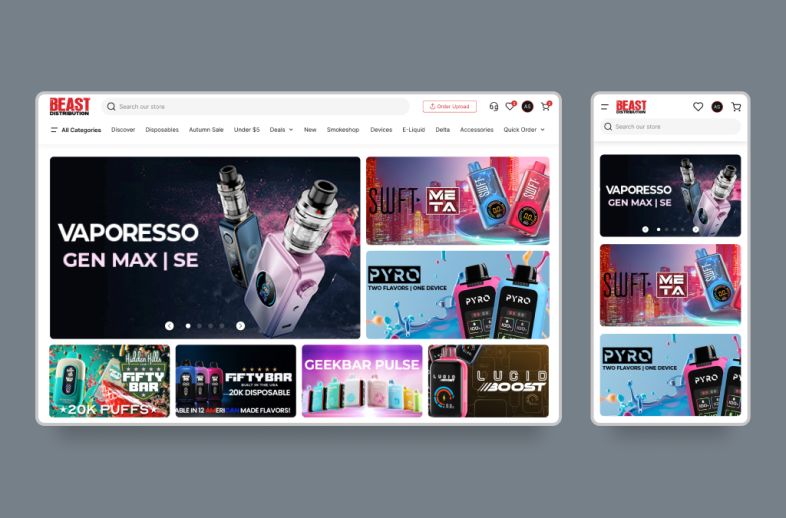 Winkel van de klant Shopware 6 Multi-Store für VaporFi, South Beach Smoke & VaporBeast