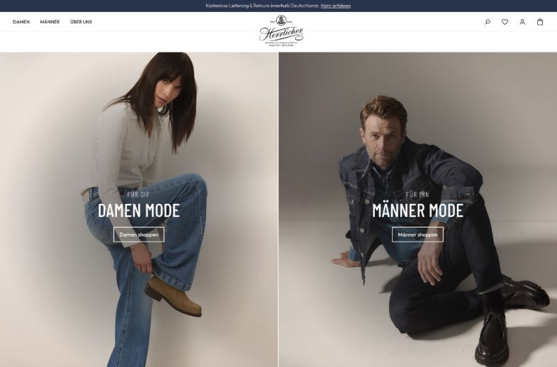 Onlineshop des Kunden Herrlicher