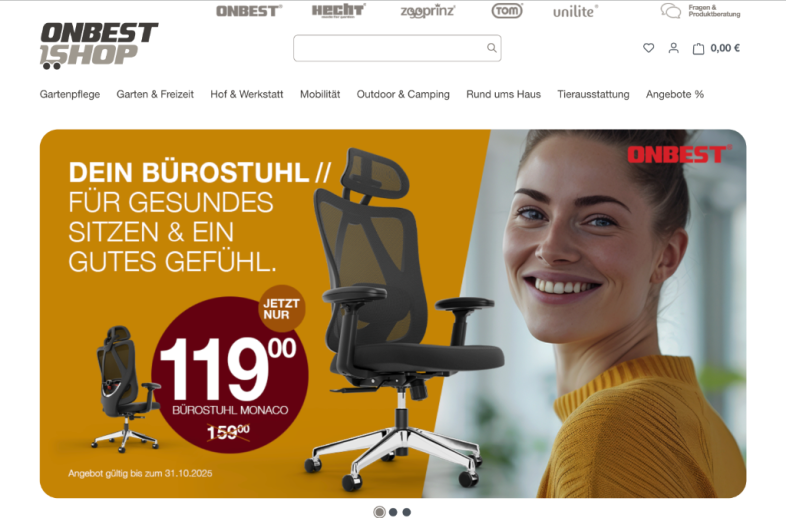 Onlineshop des Kunden Onbest-Shop.de