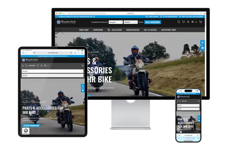 Onlineshop des Kunden Wunderlich