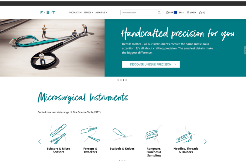 Winkel van de klant Fine Science Tools GmbH