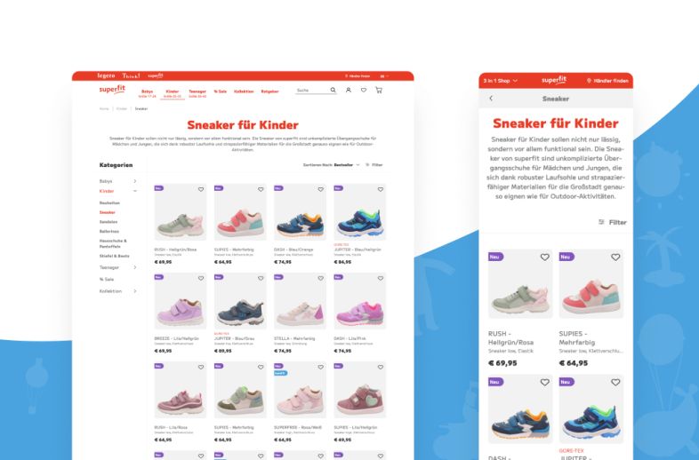 Onlineshop des Kunden superfit