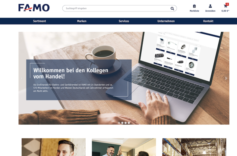 Onlineshop des Kunden FAMO24