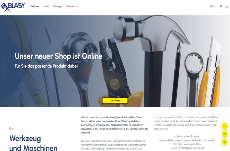Onlineshop des Kunden BLASY