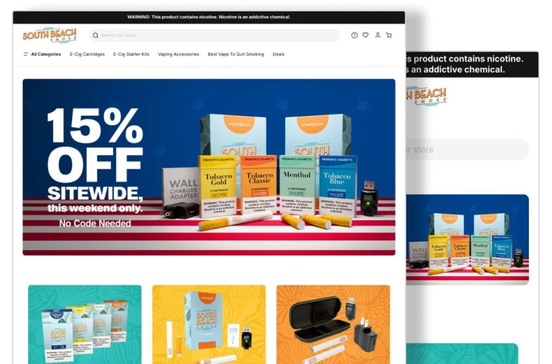 Winkel van de klant Shopware 6 Multi-Store für VaporFi, South Beach Smoke & VaporBeast
