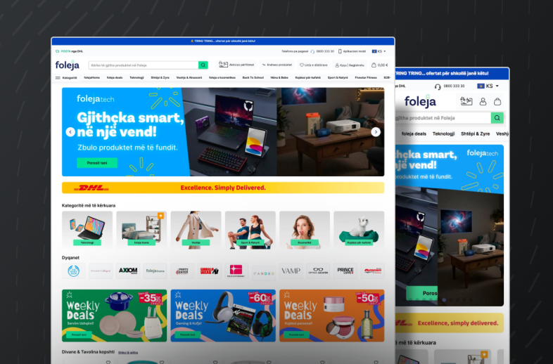 Onlineshop des Kunden Foleja