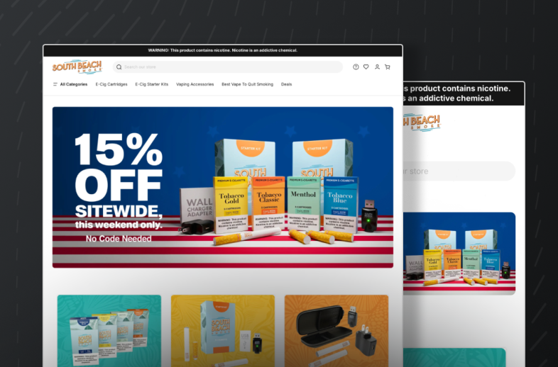 Onlineshop des Kunden Multi-Store für VaporFi, South Beach Smoke & VaporBeast