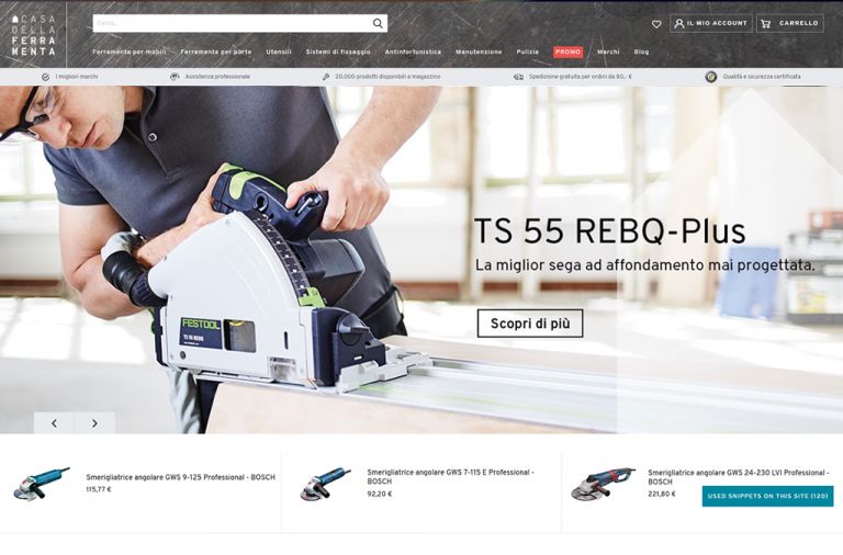 Onlineshop des Kunden Casa della ferramenta