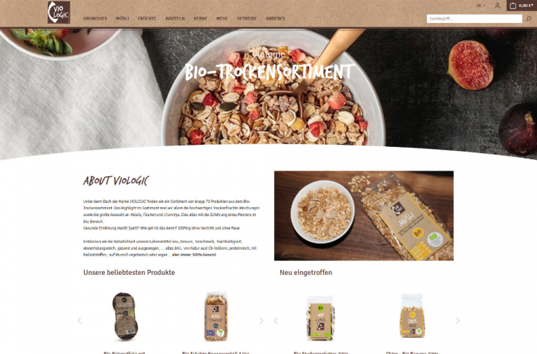 Onlineshop des Kunden Viologic by LONA