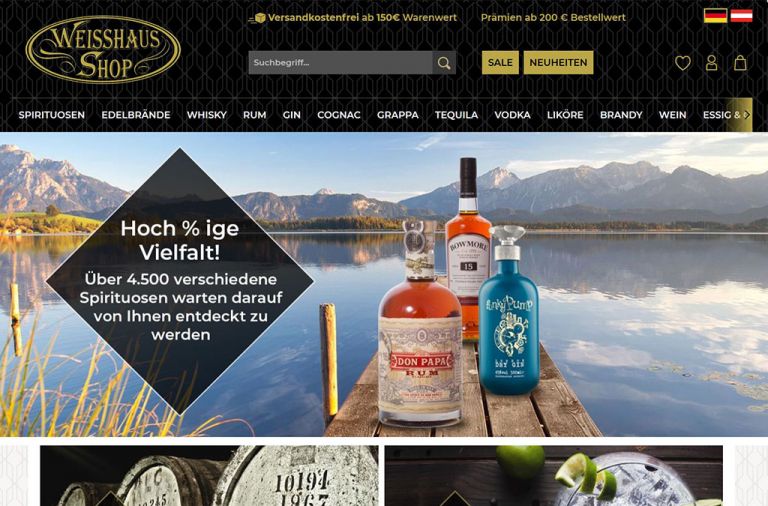 Onlineshop des Kunden Weisshaus